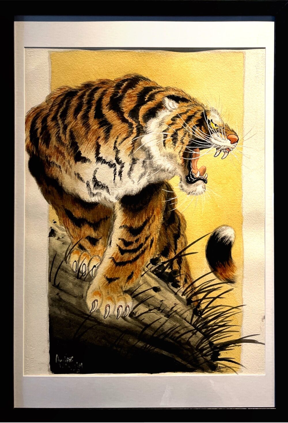 cropped Andre Malcolm Panthera Tigris 2500 watercolor.paper 38x26 scaled
