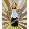 Seibot Sacred Molotov 1000 Gold leaf Latex paint metallic ink glitter 16x20 2022 scaled scaled