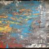 Adi Rudzinski under water sunset 2 400 acrylic paint and epoxy on board 18x17 inches 2023
