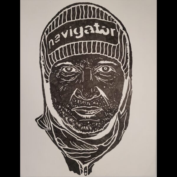 D Young V Christopher Jernberg 500 Micron Pen on Bristol Paper 19x24in. 2023 scaled