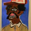Hebert Lucio Pinche Plebe 750 acrylic and oil pastel on paper 11x14 framed 2023