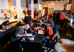 Wide shot of Sketch Wednesday at 111 Minna Galery