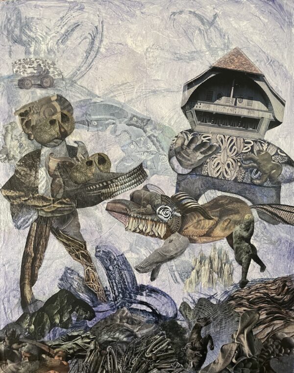 Man, Dog, and Boy with Wolf's Head