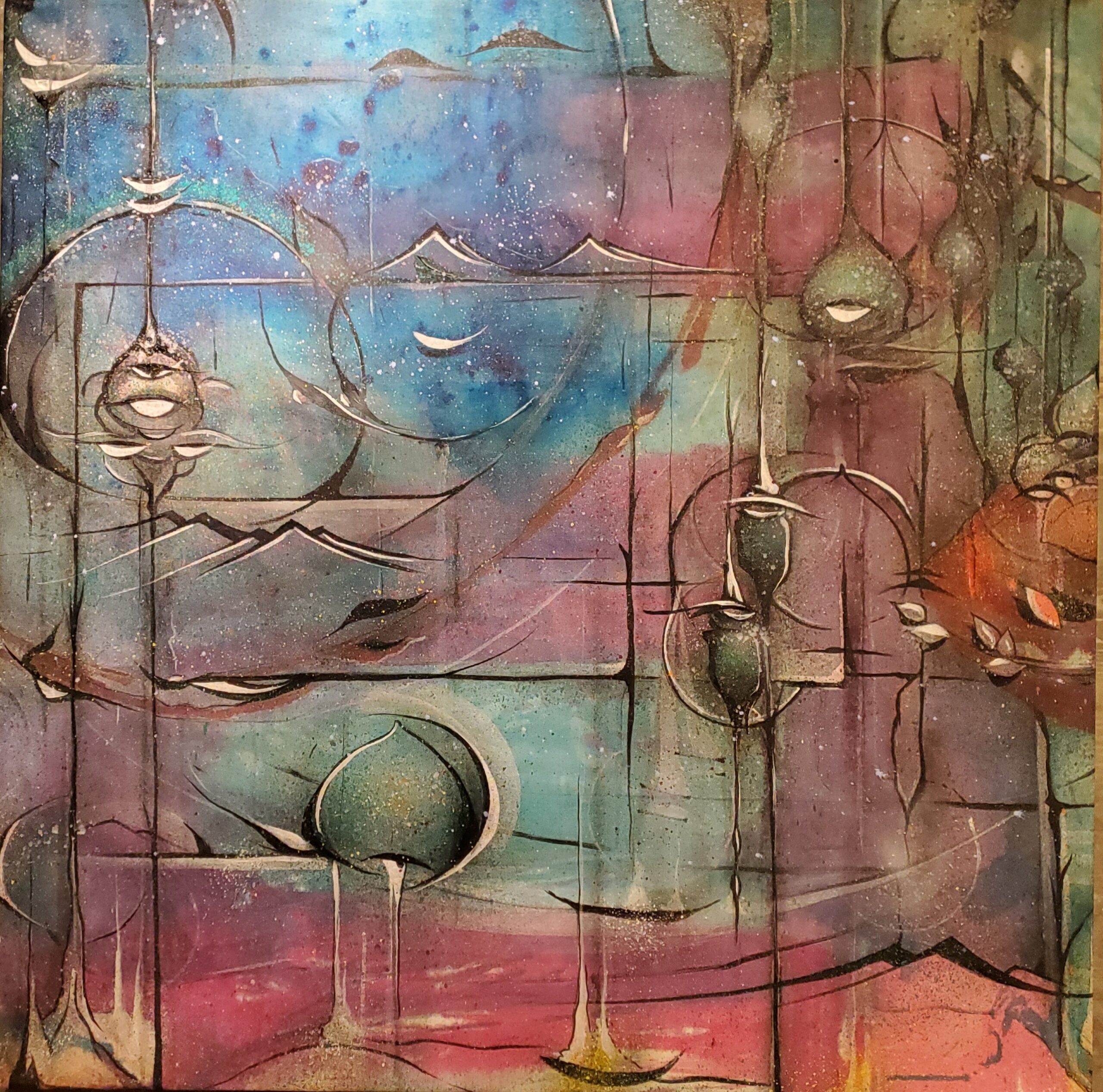 LadyMags20X20Ian20Ross20 20Moon20over20Mill20Valley203 2400 Acrylic20on20canvas 46x46in 2025 scaled