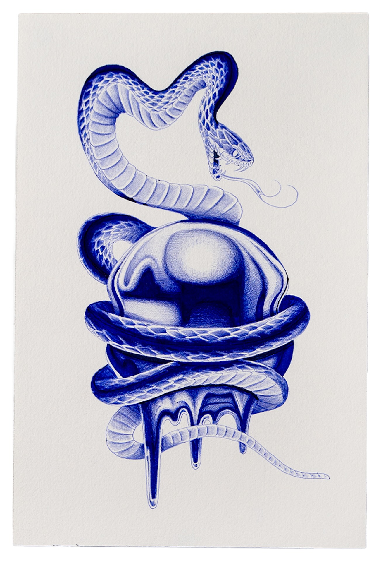 Blue Snake on Ball