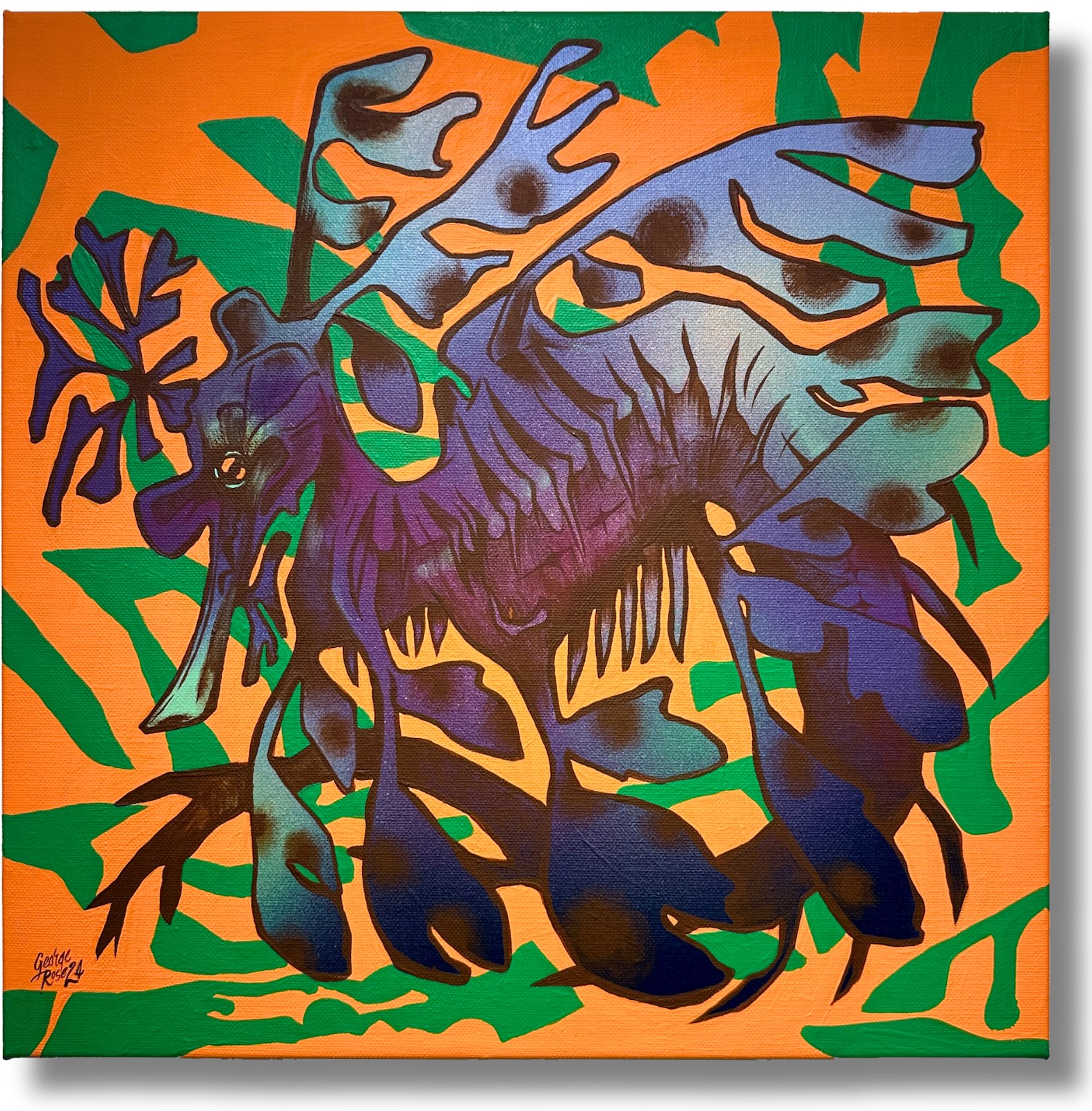 Leafy Sea Dragon (Orange and Green Camouflage)