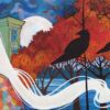 Three Crows Ursula Xanthe Young 1800 Acrylic on Canvas 12x36 2023