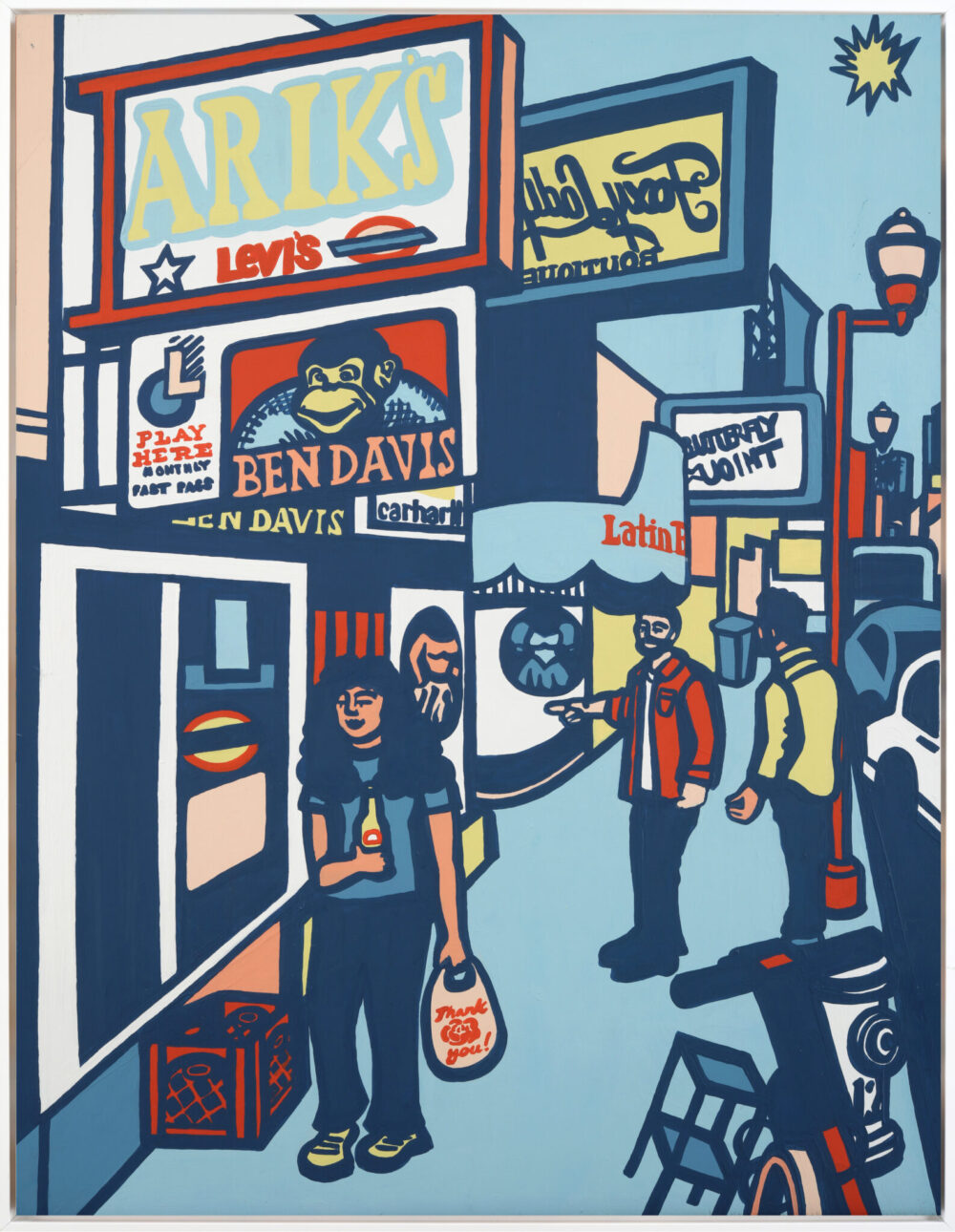 Arik s Mission Street 2021 29.5x22.5 acrylic on panel framed in white scaled