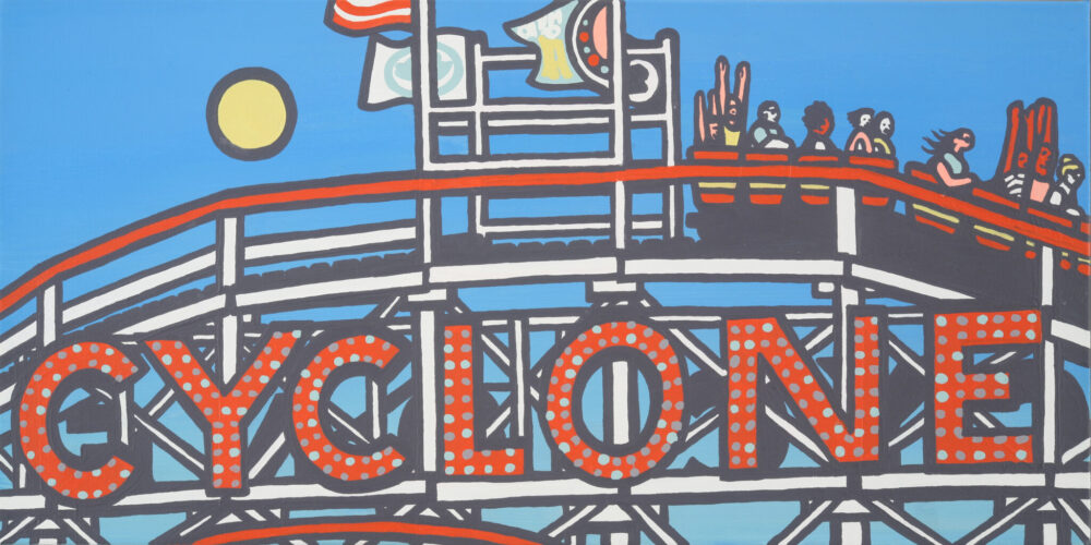 Emily Fromm Coney Cyclone 12x24 acrylic on canvas frame din white 2020 scaled