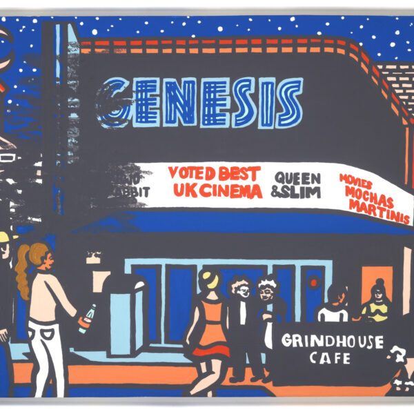 Genesis Theater 93 95 Mile End Road London 202018x24 acrylic on canvas framed in whitejpg scaled