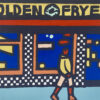 Golden Fryer 381 Mile End Road London framed to 28cm x 35.5 cm acrylic on canvas board in white glass frame with glass 2020