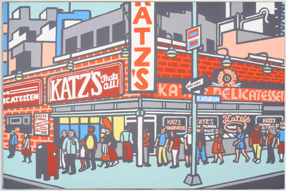Katz s Deli NYC 2020 24 x 36 acrylic on canvas framed in white scaled