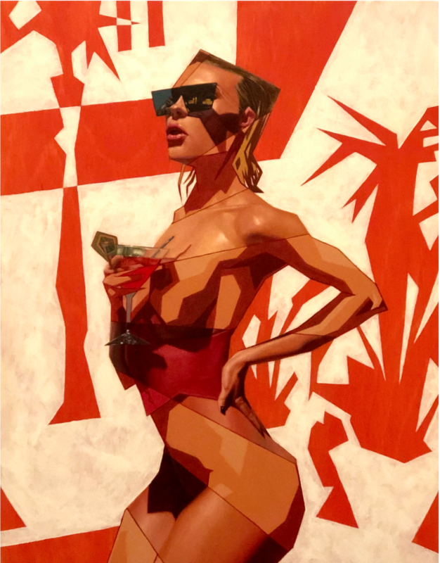 Paradiso by Josh Thurman 14” x 11” Oil Acrylic on Panel 2019