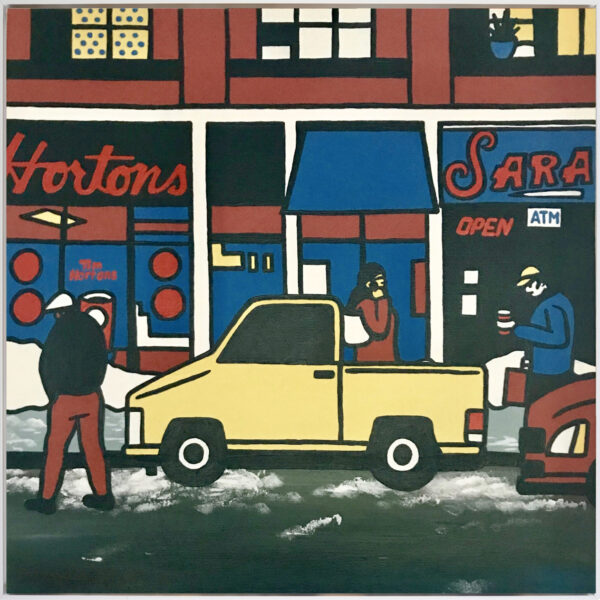Tim Hortons Sara Montreal 2019 18 square acrylic on canvas framed in white scaled